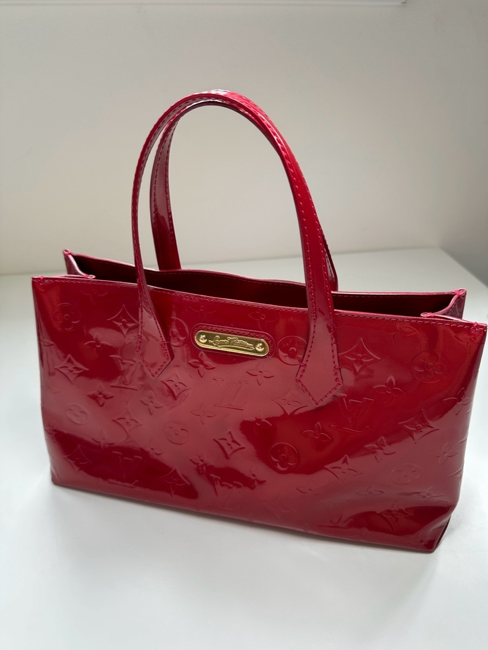 Louis Vuitton Patent Vernis Tote in Cherry Red
